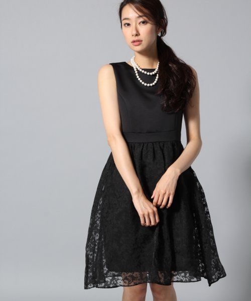 フラワーオーガンジーノースリーブワンピース