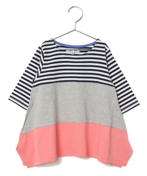 【キッズ】ボーダーキリカエチュニック7分袖