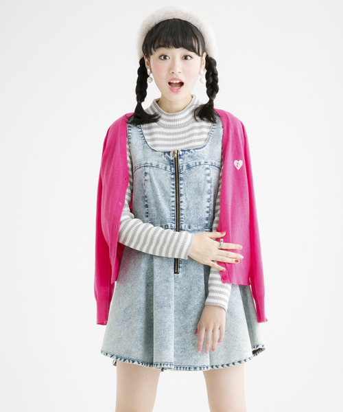 【ニコラ12月号】フロントＺＩＰデニムワンピース