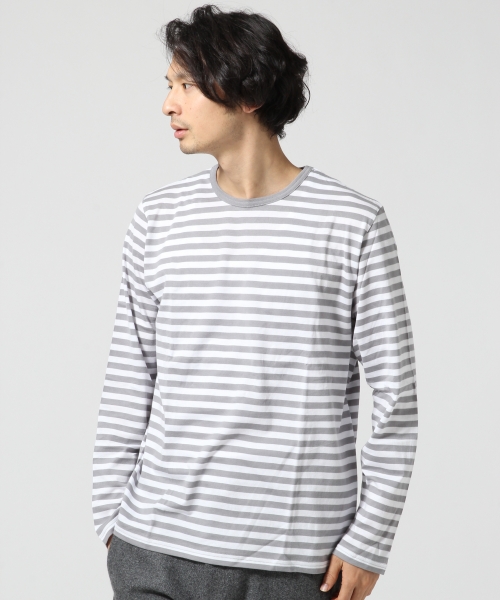 SUPIMAボーダーロングTシャツ