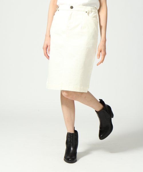 コットンツイルカラーペンシルスカート