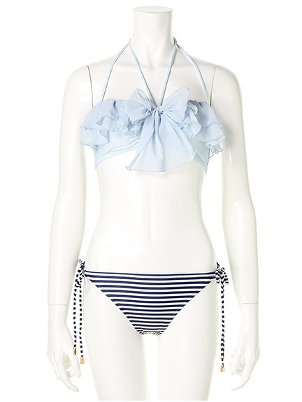 シフォンリボン×ボーダー水着