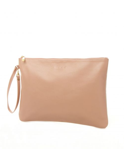 フェイクレザー*キャンバスコンビクラッチ/mikoa