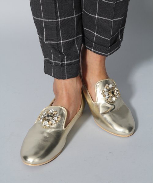 ビジューツキフラットシューズ13