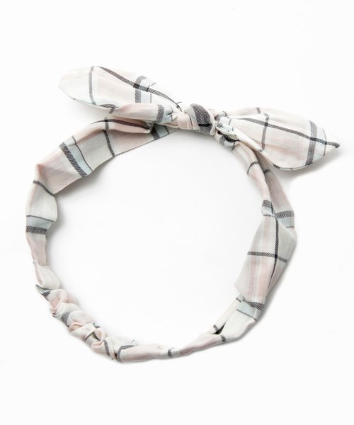 チェックリボンヘアバンド