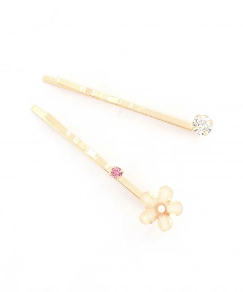 ミニフラワー*ストーン2Pピン/mikoa