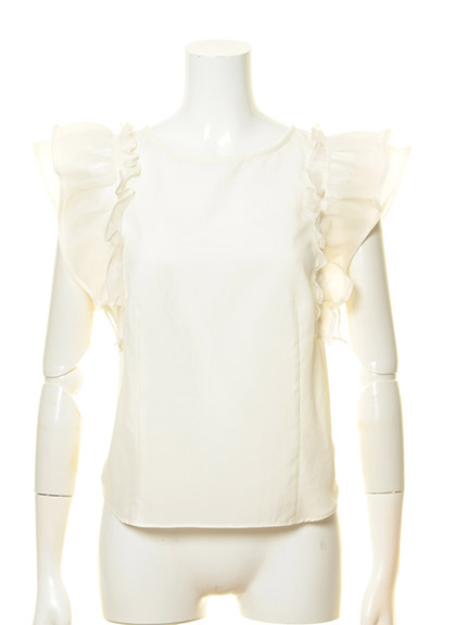 袖フリルブラウス