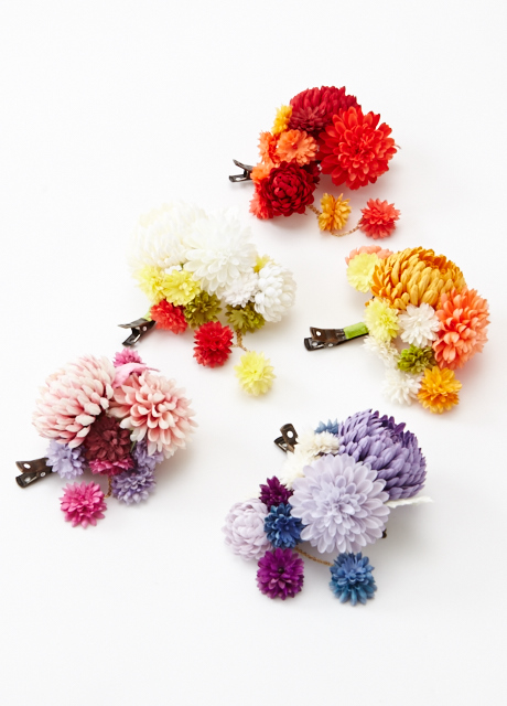 ぽんぽん菊クリップ(2個セット)