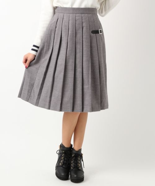 プリーツミディスカート