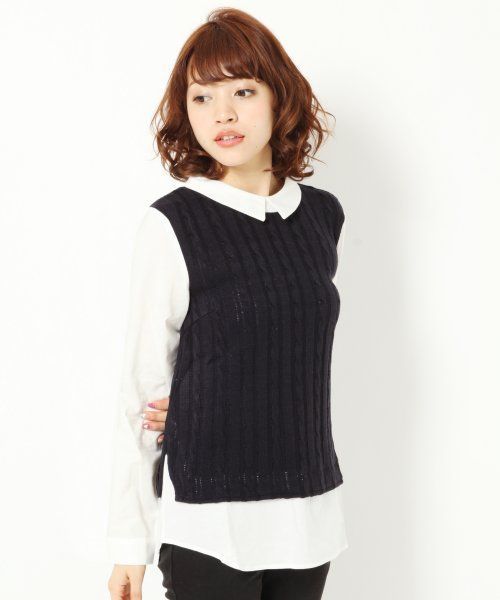 ニットキリカエシャツ長袖