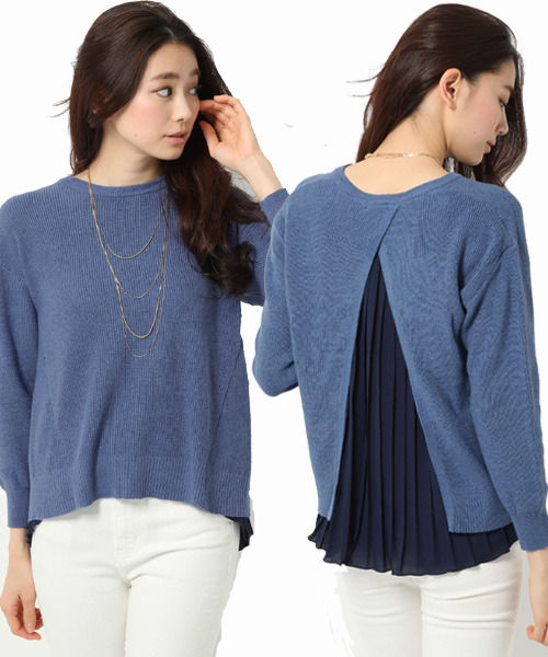 12ゲージバックプリーツプルオーバーロングスリーブ/mikoa