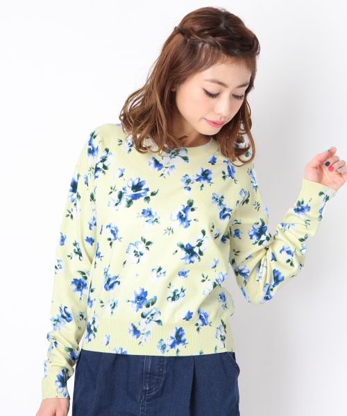 12Gフラワープリントニット