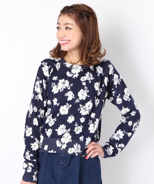 12Gフラワープリントニット