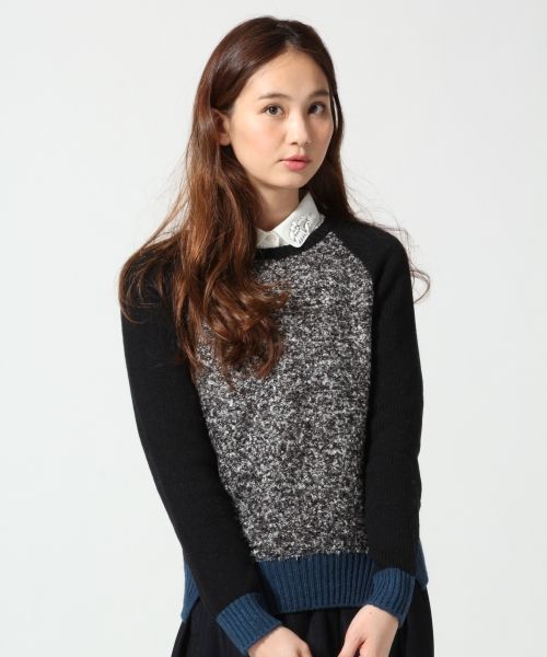 ５ゲージラメループニットプルオーバー／長袖