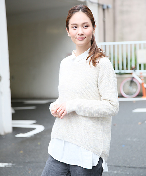 ７ゲージモヘヤＭＩＸアゼプルオーバー／長袖