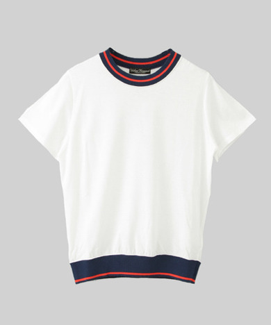 ラインリブ付Tシャツ