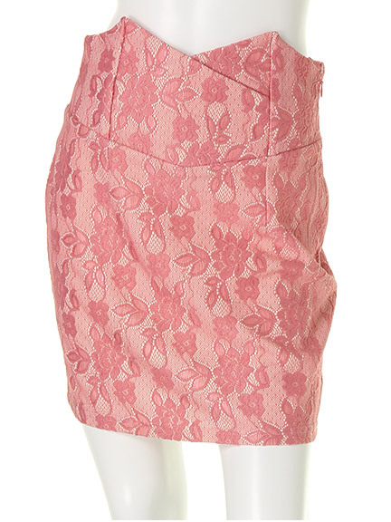 ウエストデザインレーススカート