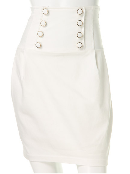 Wボタンコクーンスカート