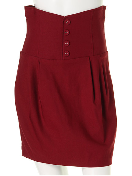 ストレッチハイウエスト切替タックスカート(LM251533)