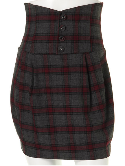 チェックHW切替タックスカート