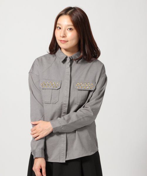 ミリタリースタッズシャツ