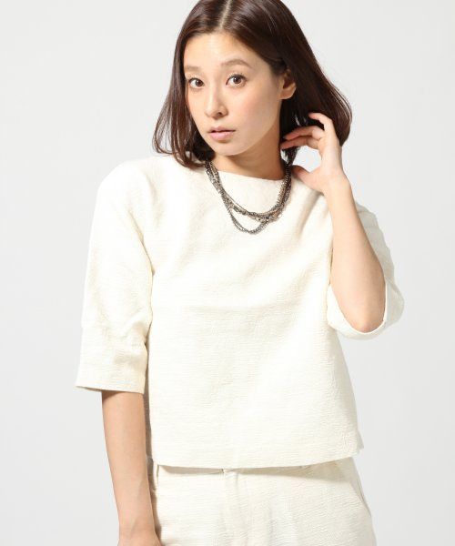 ジャガードショートブラウス