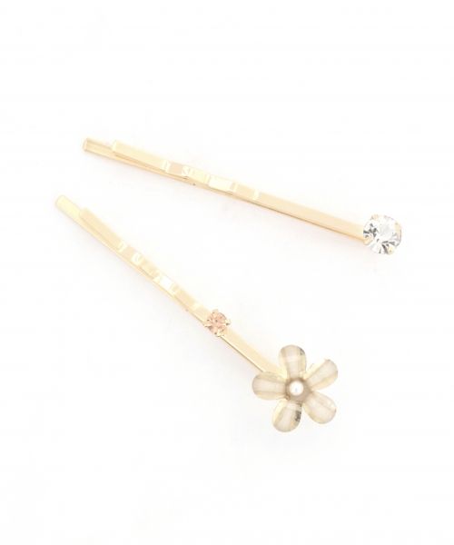 ミニフラワー*ストーン2Pピン/mikoa