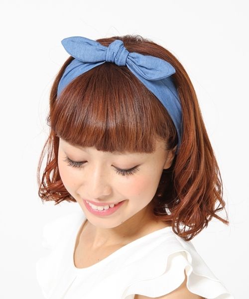 デニムリボンヘアバンド