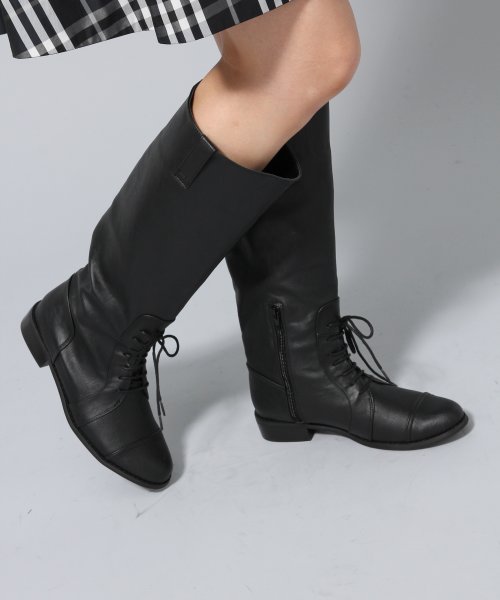 レースアップロングブーツ35