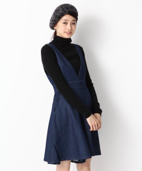 デニムサーキュラーサロペット