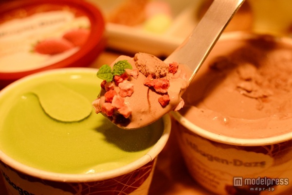 チョコレートブラウニーに「フリーズドライいちご×ミント」