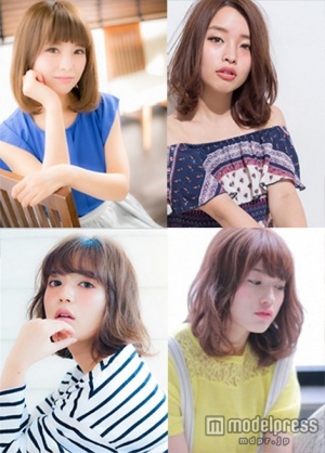 “ストレートロブ”「aeca」担当・城野 修司さん“甘カジュ・ロブ”「hair salon lico」担当・山本 瑞恵さん“ブランミディ”「Mallely by lico」担当・細野 賢太郎さん“エアリーロブ”「ACE」担当・伊原 龍太郎さん（左上から時計回り）