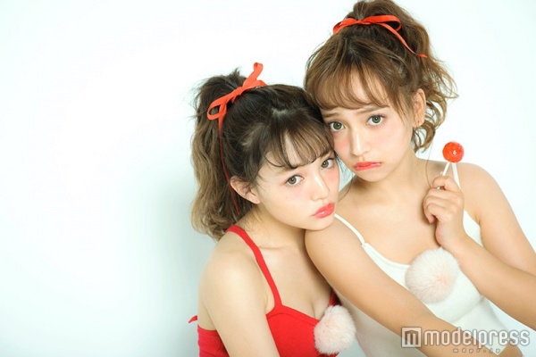 YUZUKO初のメイク本「CANDY MAKE」ちぃぽぽ＆ゆみちぃがメインモデルで初の2ショット／photo：小川 健（WILL CREATIVE）画像提供：セブン＆アイ出版