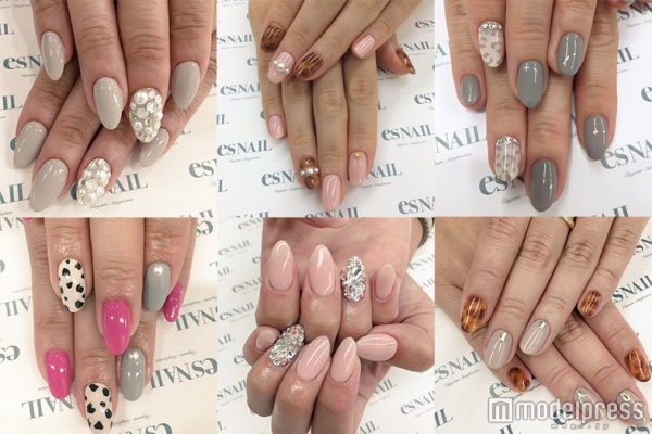 “くすみカラー”はワンカラーじゃつまらない！プラスワンデザインでちょっぴり個性的に／画像提供：esNAIL