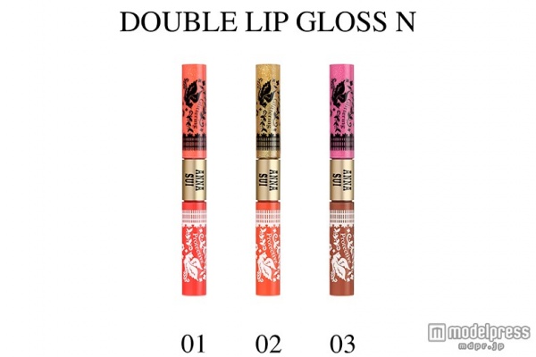 アナ スイ ダブル リップ グロス N／（左から）01バーミリオン×コーラル レッド・02ゴールド スパーク×ファスト オレンジ・03ブリリアント ローズ×ライト レッド ブライト／各￥2，800（税抜）画像提供・ANNA SUI