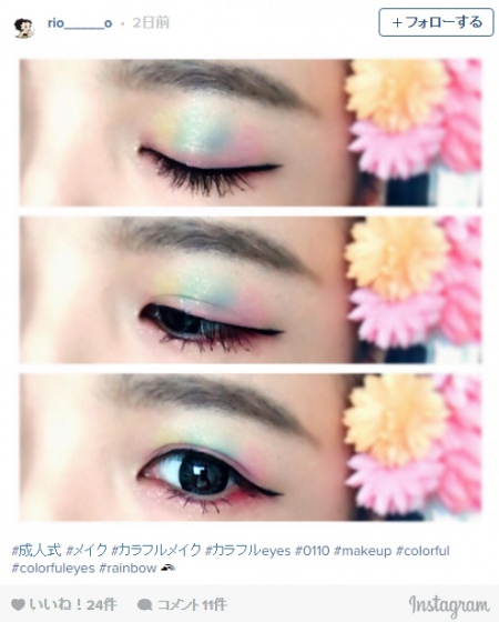 ネオンパステルメイク／rio_____oさんInstagramより
