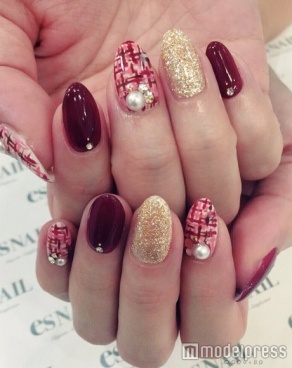 ツイードネイル／画像提供：esNAIL