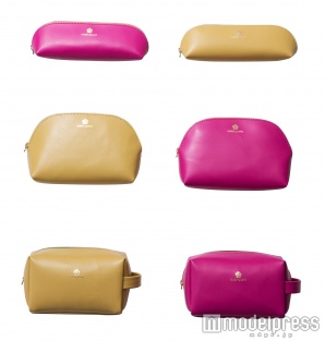 「Wフェイス ラウンドペンケース」2,592円（税込）、「Wフェイス ラウンドポーチ」3,672円（税込）、「Wフェイス ソフトポーチ」4,320円（税込）