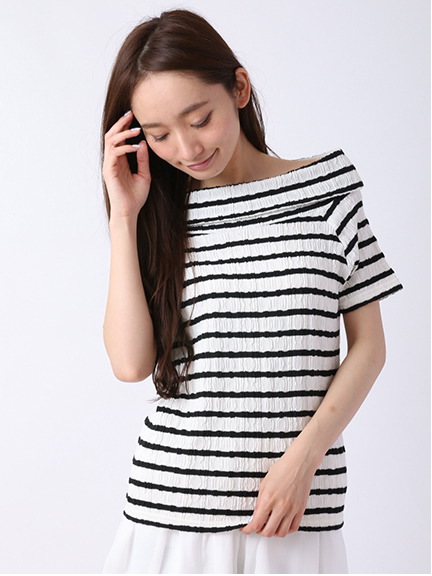 ボーダーケーブルジャガードプルオーバー 1203100-22-12-11