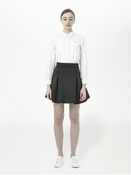 ・タイプライタースクエアキリカエ長袖シャツ