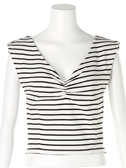 V開きショートトップス