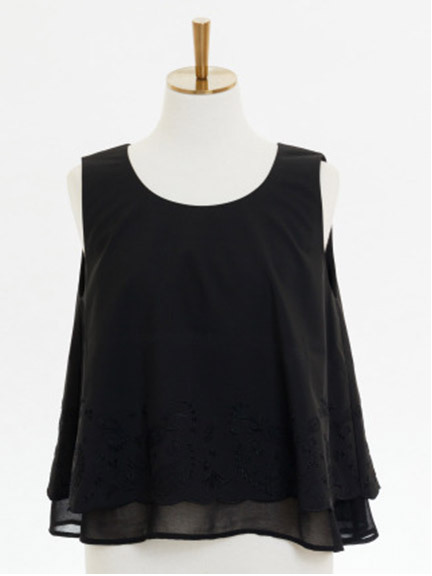 ペイズリー刺繍ノースリTOPS