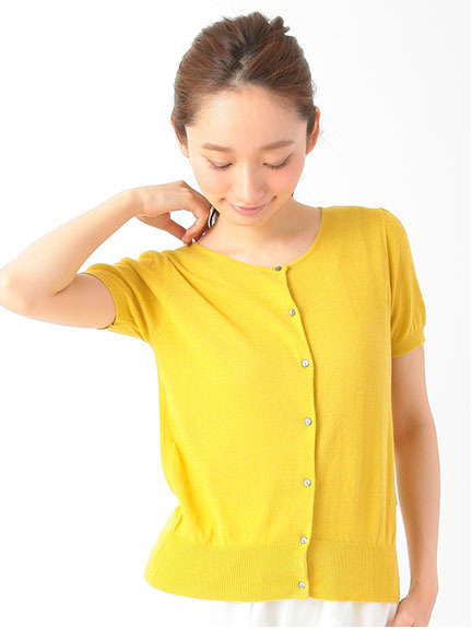 UV半袖ニットカーディガン