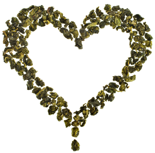 お茶っ葉で形どったハートの写真