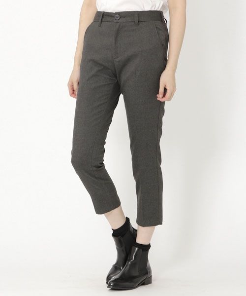 起毛チョークストライプ イージーパンツ