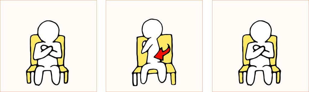 体を左右にねじるおへそ周りエクササイズの図