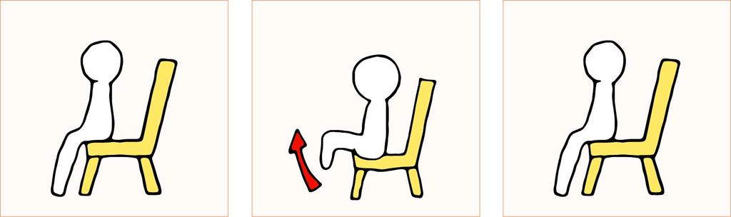 椅子に座ったまま下腹部エクササイズの図