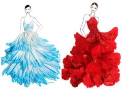 本物の花を使ってドレスを描くGrace Ciaoさんの作品が素敵♡