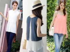 「プリーツシフォントップス」でカジュアルなのに女の子っぽくなれちゃう！