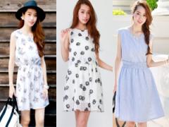 大人の上品肌見せ！爽やか「ノースリワンピ」で梅雨を乗り切る